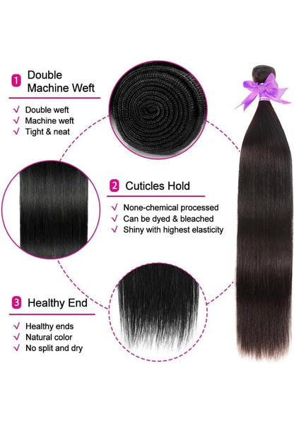 Zivora Beauty 100% straight human virgin hair bundles